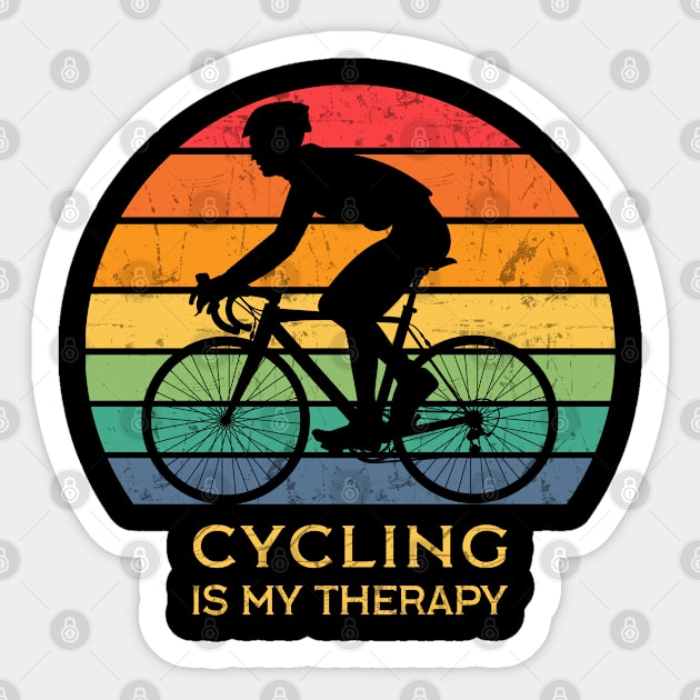 Cycling is my therapy Sticker by Town Square Shop